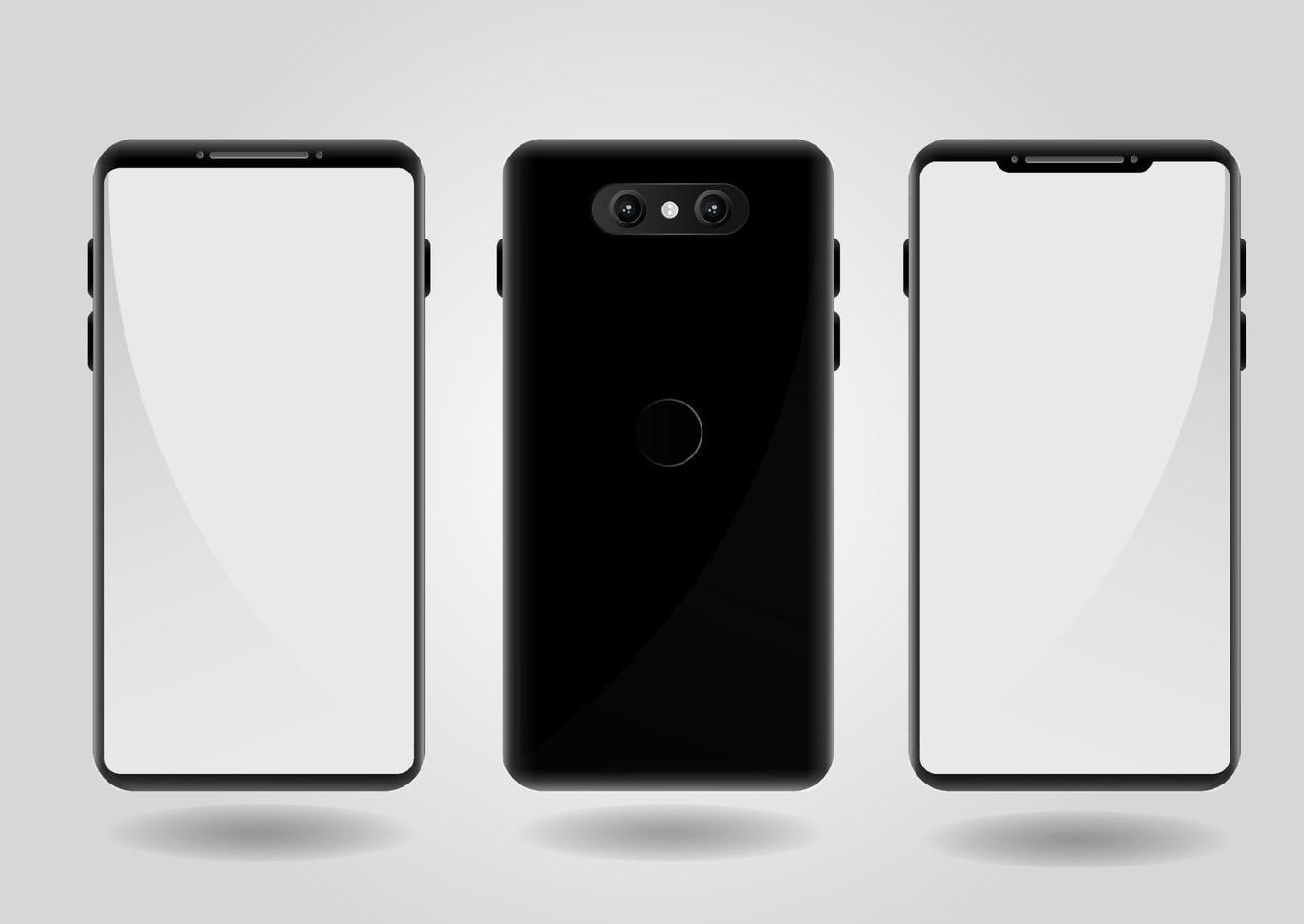 Realistic Smartphone Mockup With Front and Back Design vector