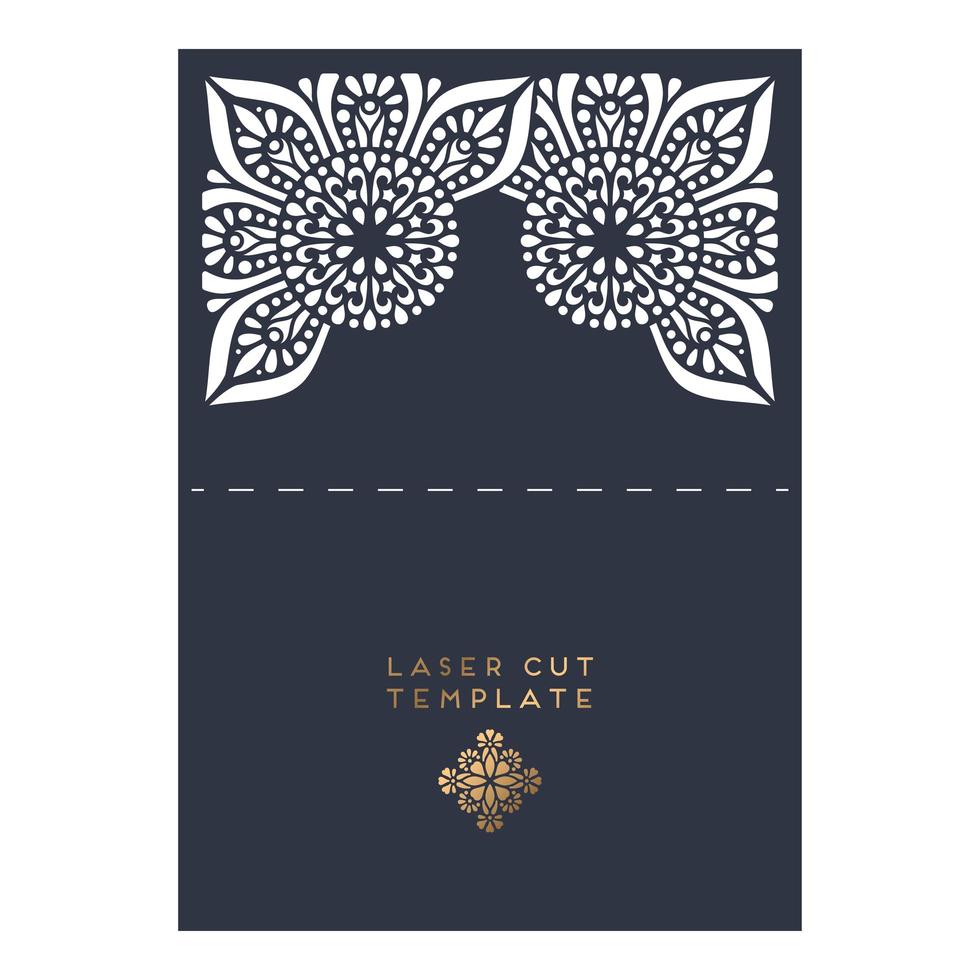 Wedding card laser cut template vector