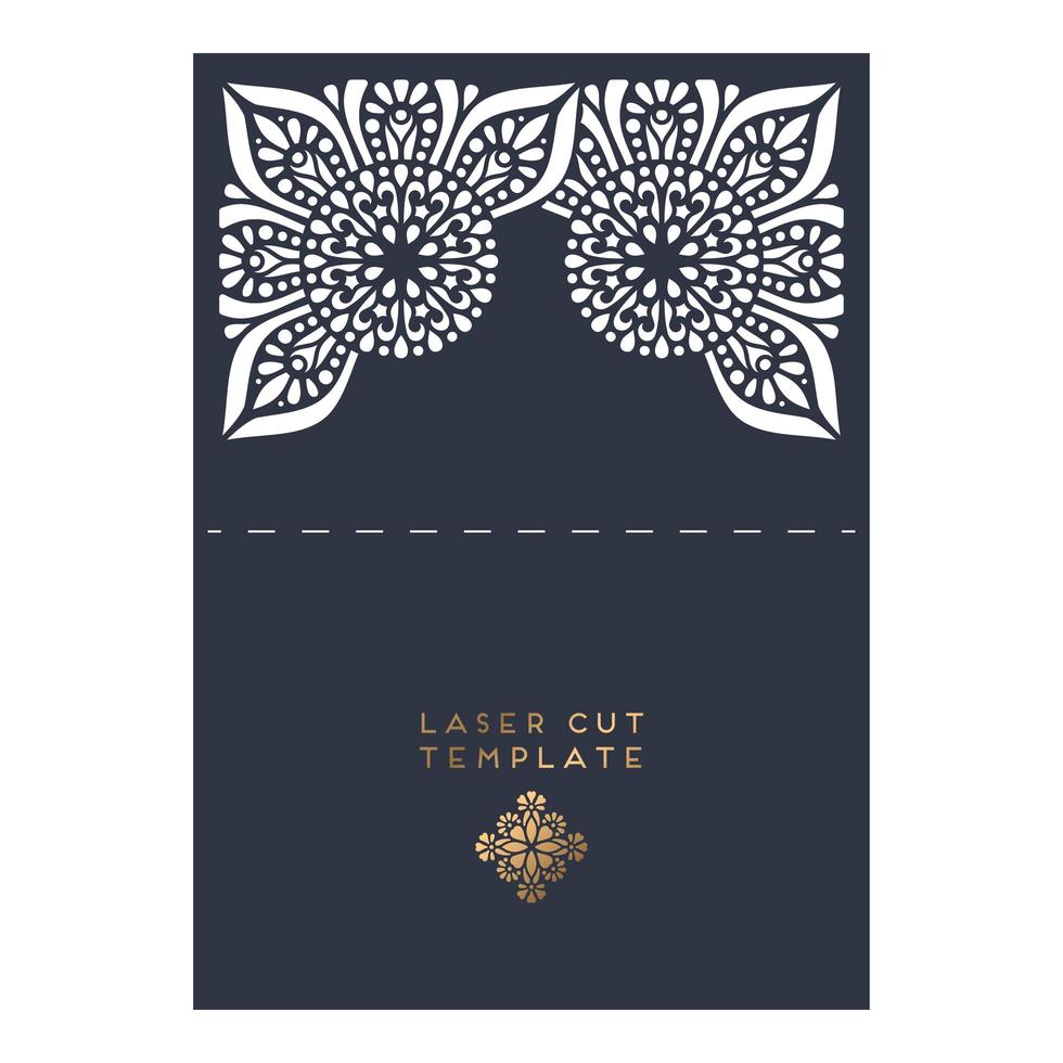 Wedding card laser cut template vector