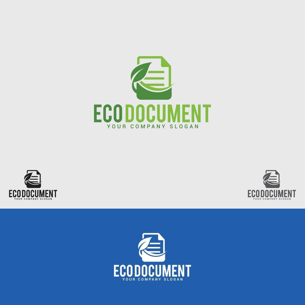 ECO DOCUMENT LOGO DESIGN TEMPLATE vector