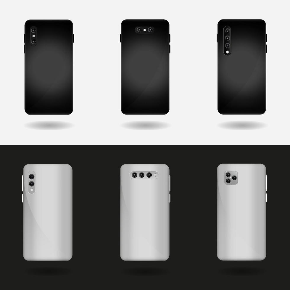 Realistic Vector Smartphone Pack With Back Design