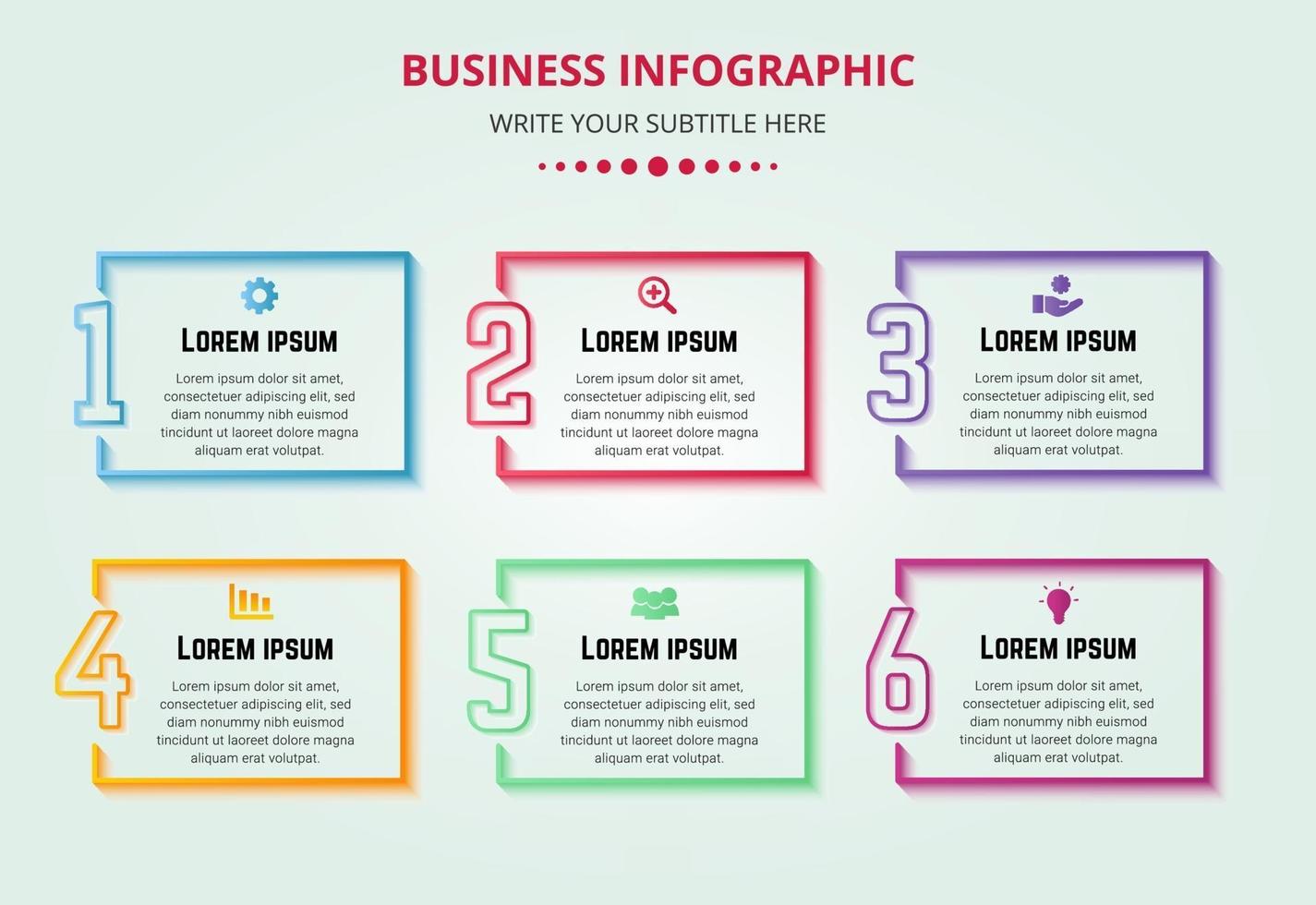 Infografía de pasos comerciales coloridos con números creativos vector