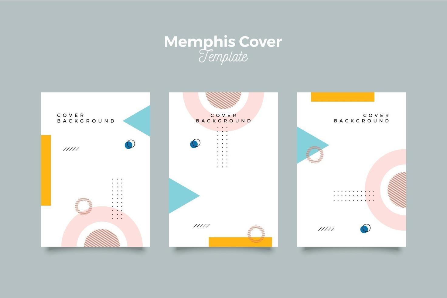 plantilla de portada colorida de memphis moderna vector