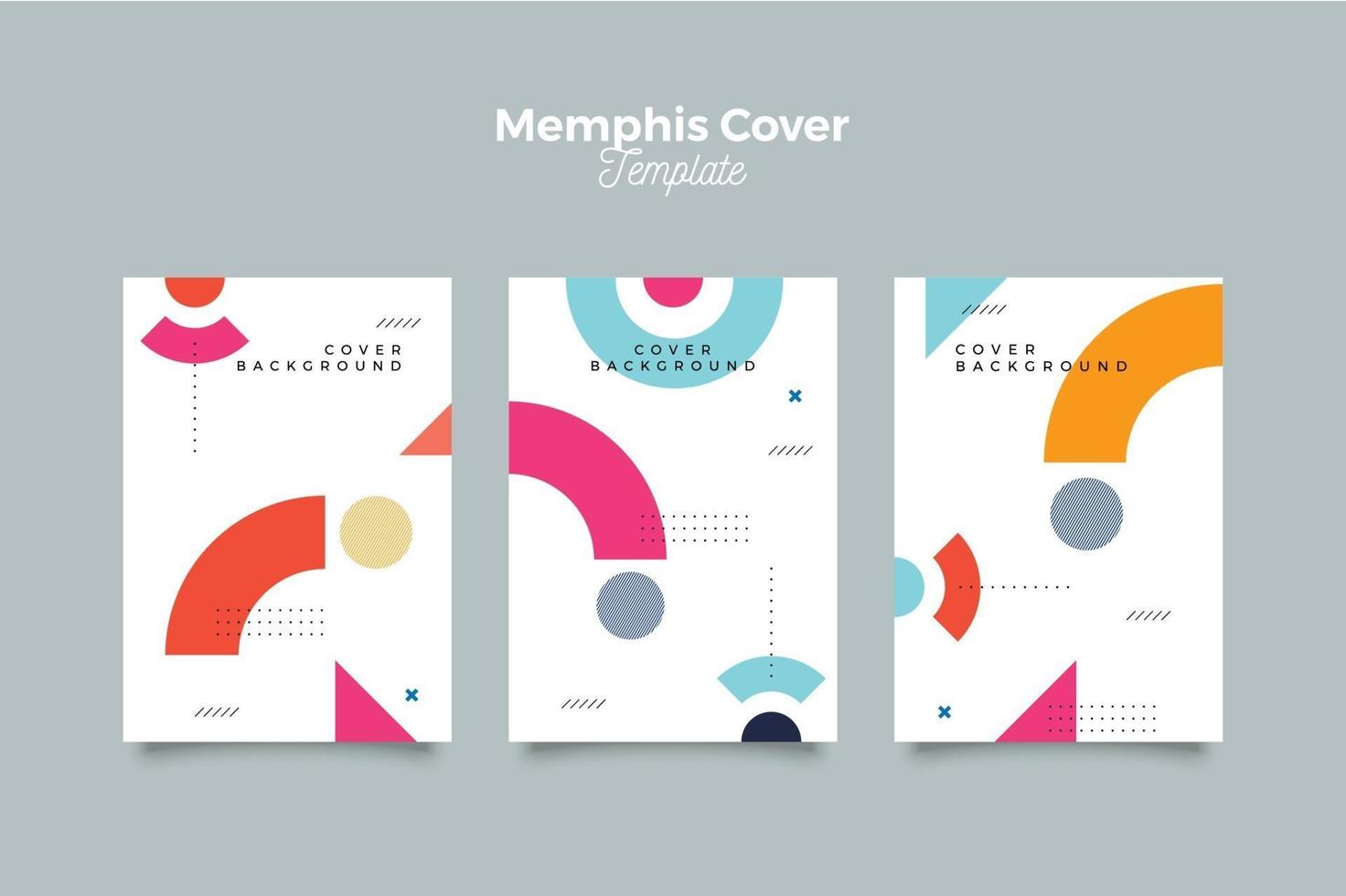 Abstract memphis colorful cover template vector