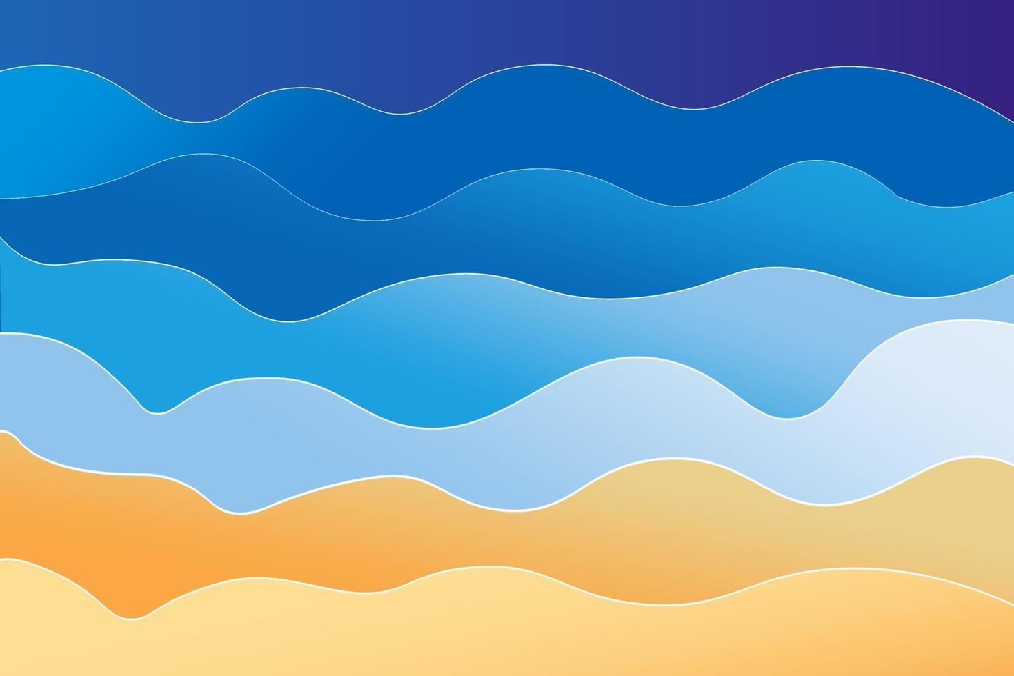 Stylish Beach Layer Wavy Background vector