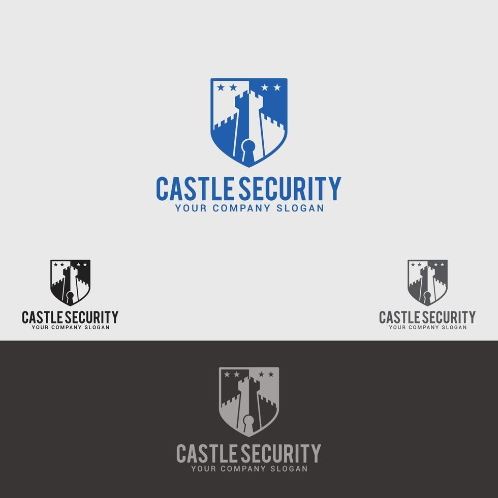 plantilla de diseño de logotipo de seguridad de castillo vector