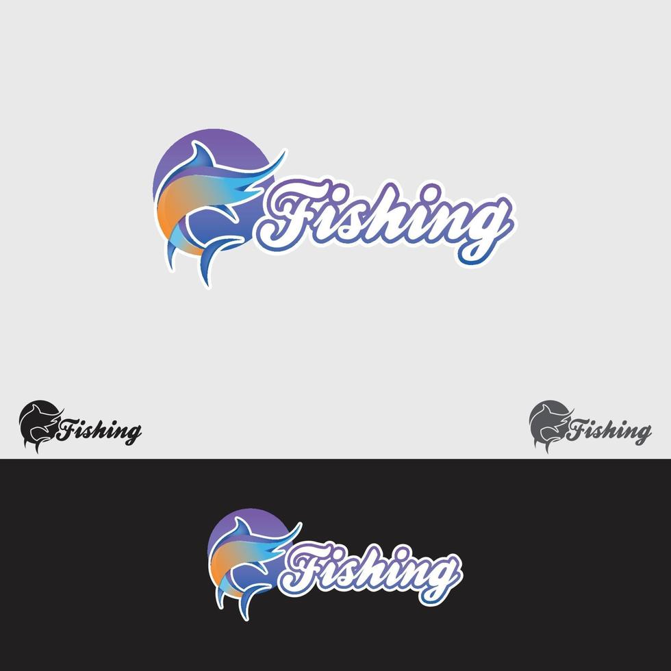 plantilla de diseño de logotipo de pesca vector