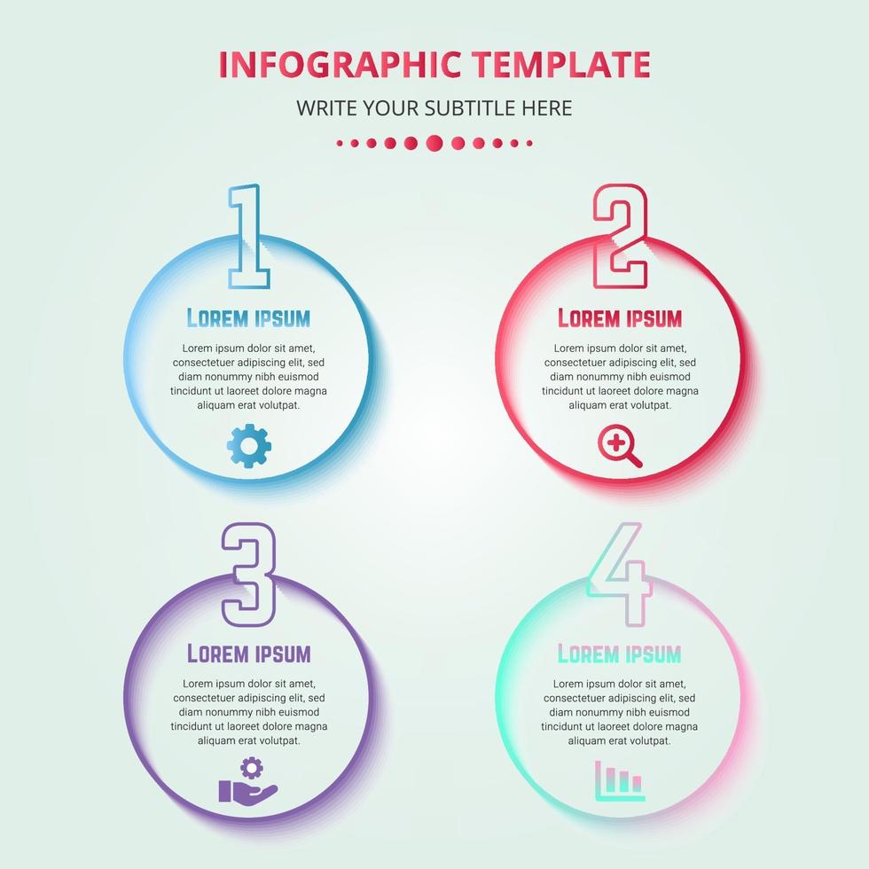 Colorful Infographic Steps With Numbers vector