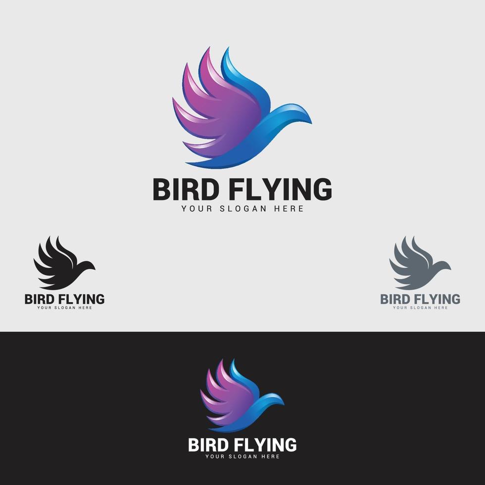 BIRD FLYING LOGO DESIGN TEMPLATE vector