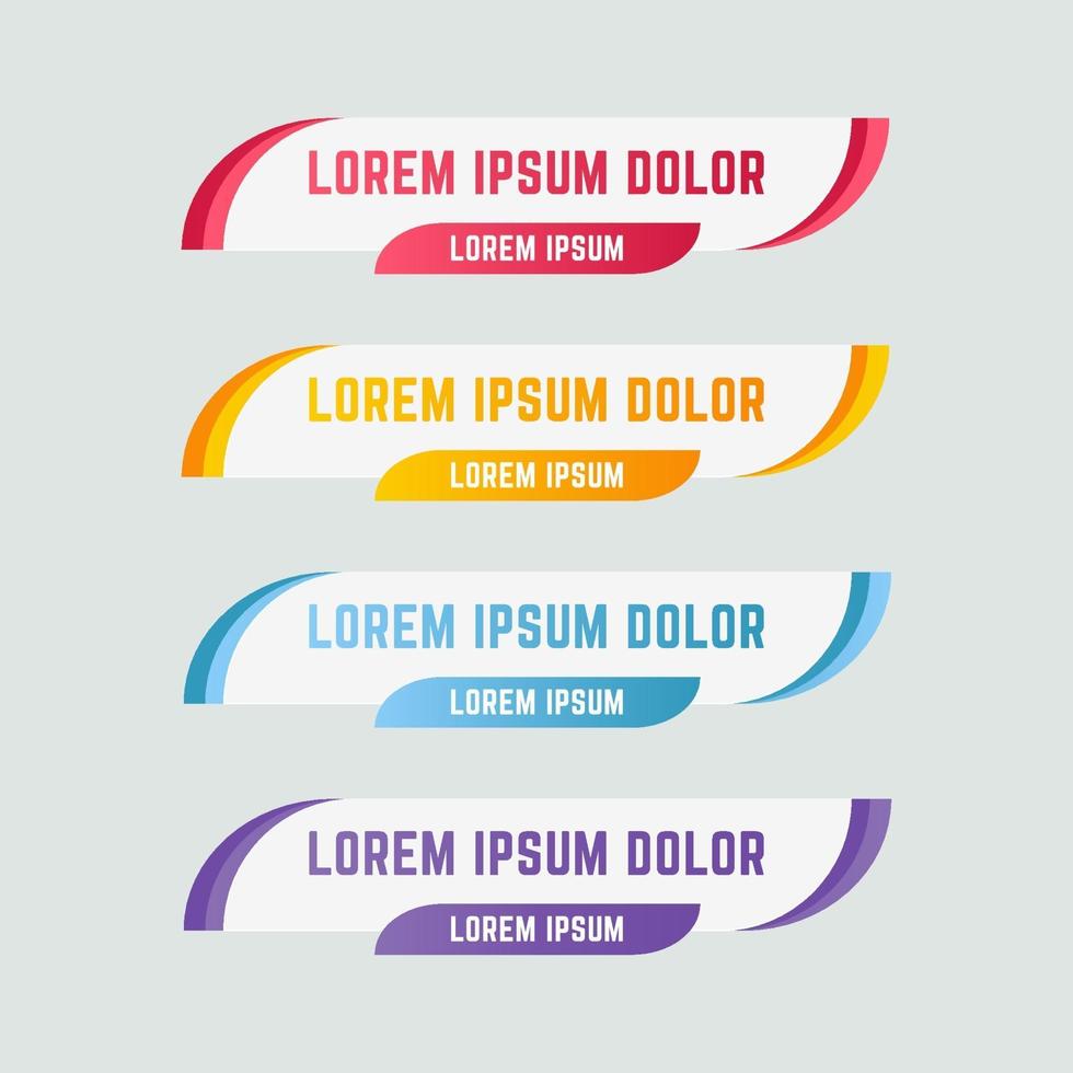 Gradient Web Lower Third Banners Template vector