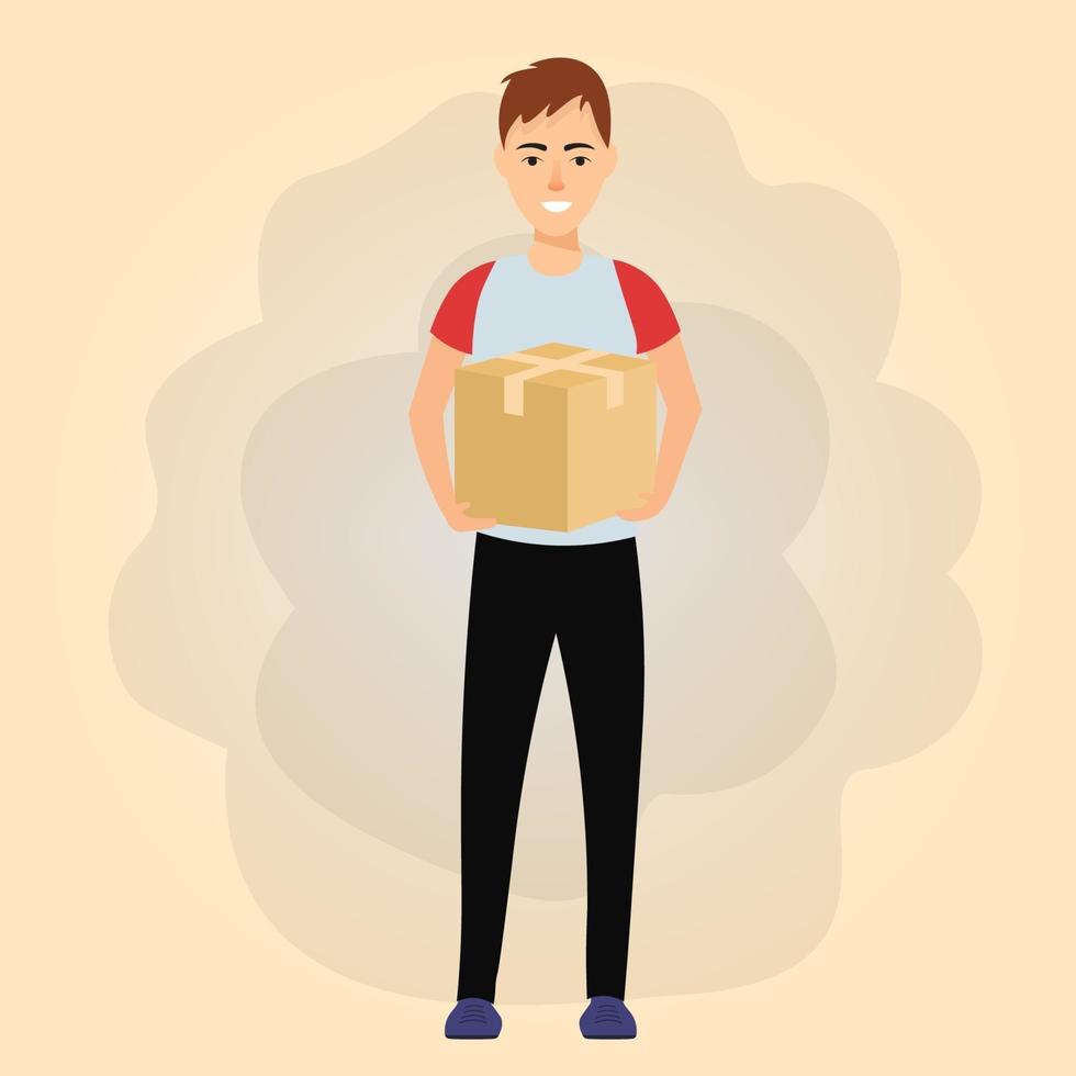 Standing Man Holding a Box vector