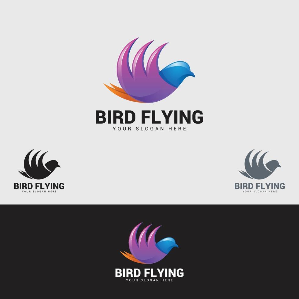 plantilla de diseño de logotipo de pájaro volando vector