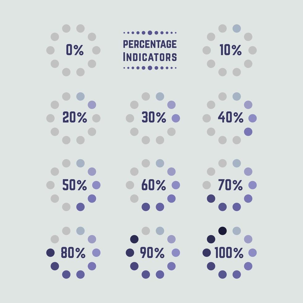 Percentage Indicators Elements Collection vector