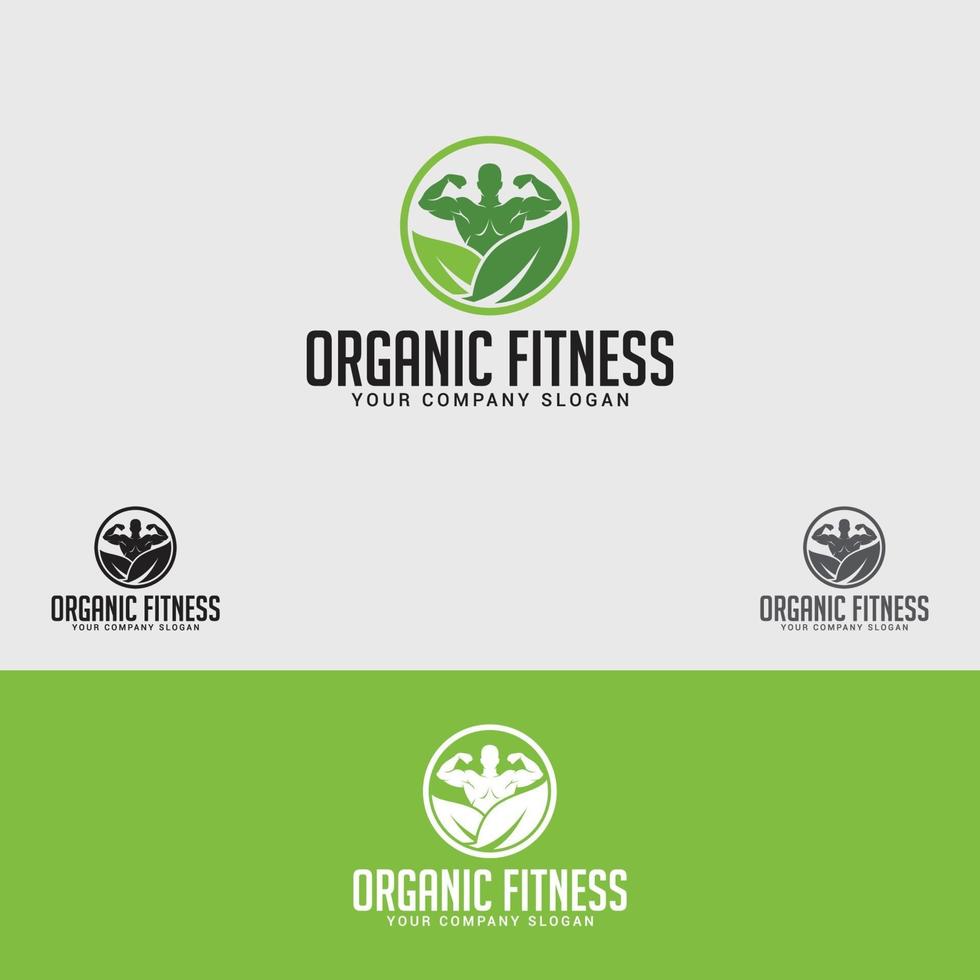 plantilla de diseño de logotipo de fitness orgánico vector