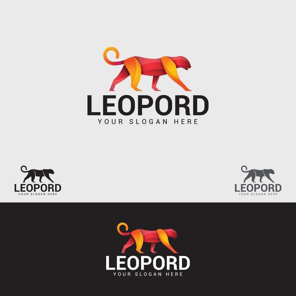 plantilla de diseño de logotipo de leopardo vector