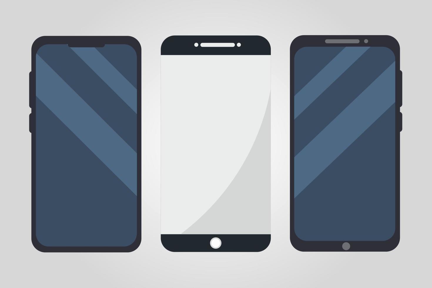 Smartphone Mockup Collection With Blank Screen vector