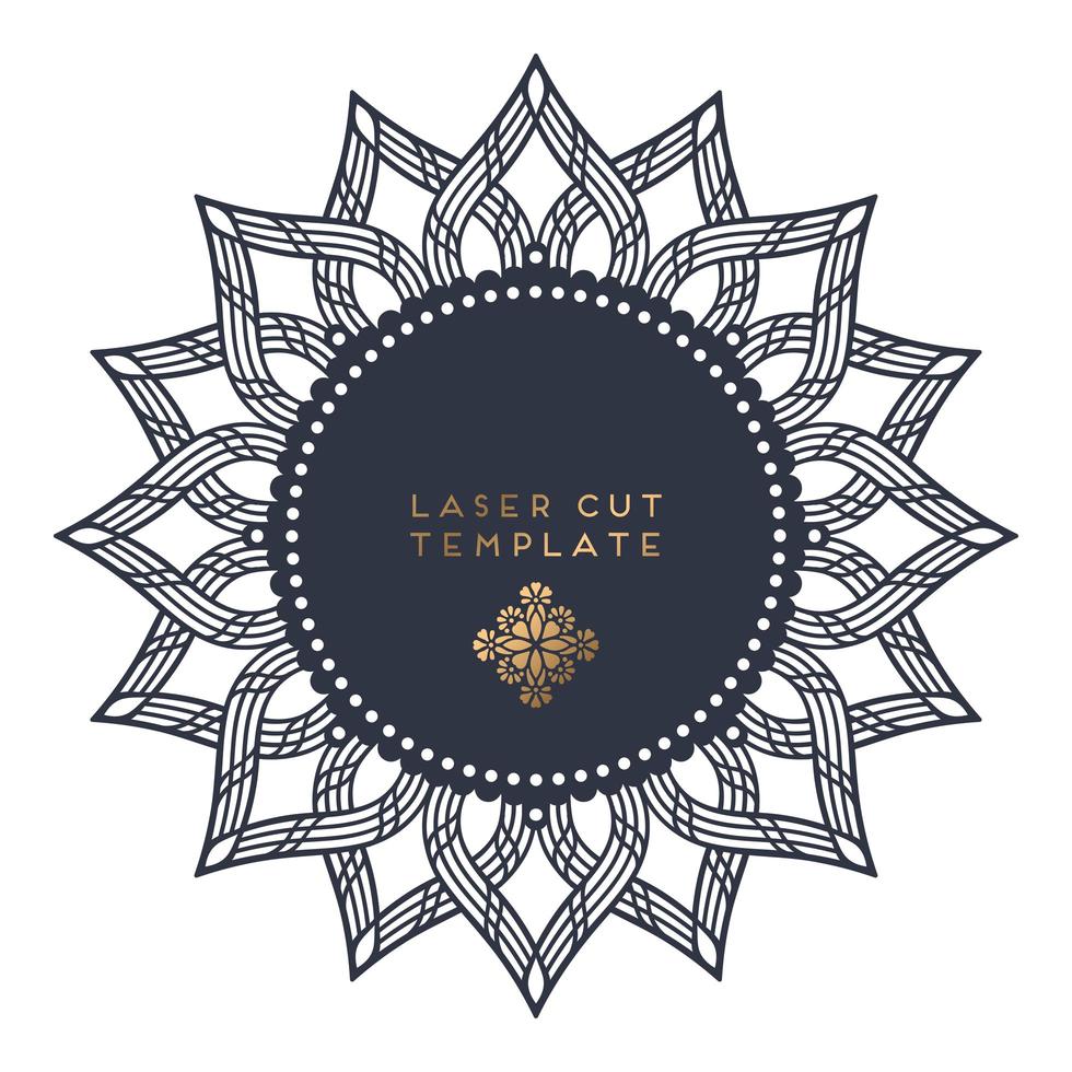 Wedding card laser cut template vector