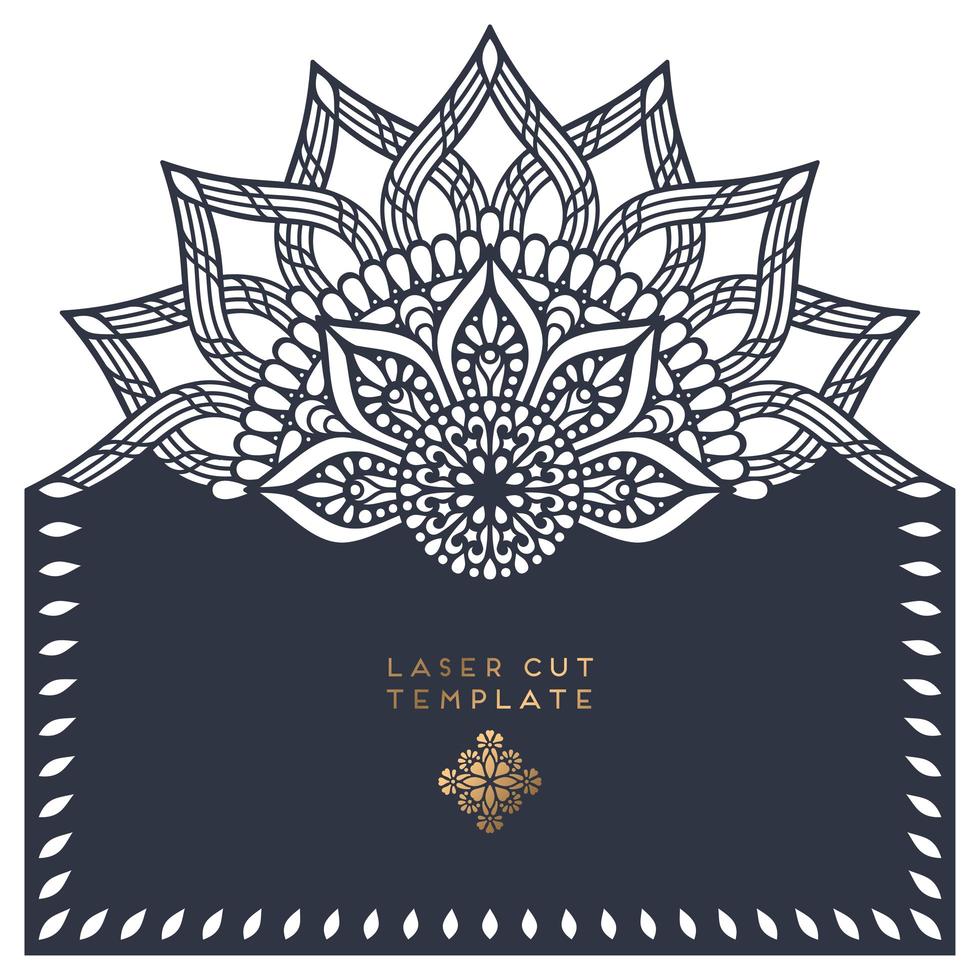 Vector wedding card laser cut template