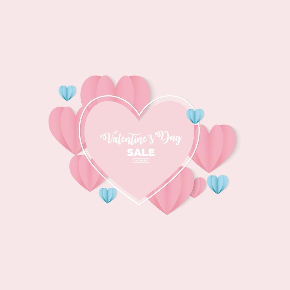 A soft greetings template with papercut style vector