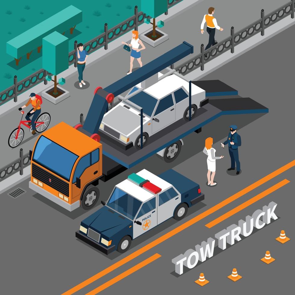 truck vehicle isometric composition vector