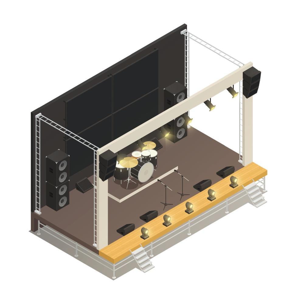 stage isometric composition vector