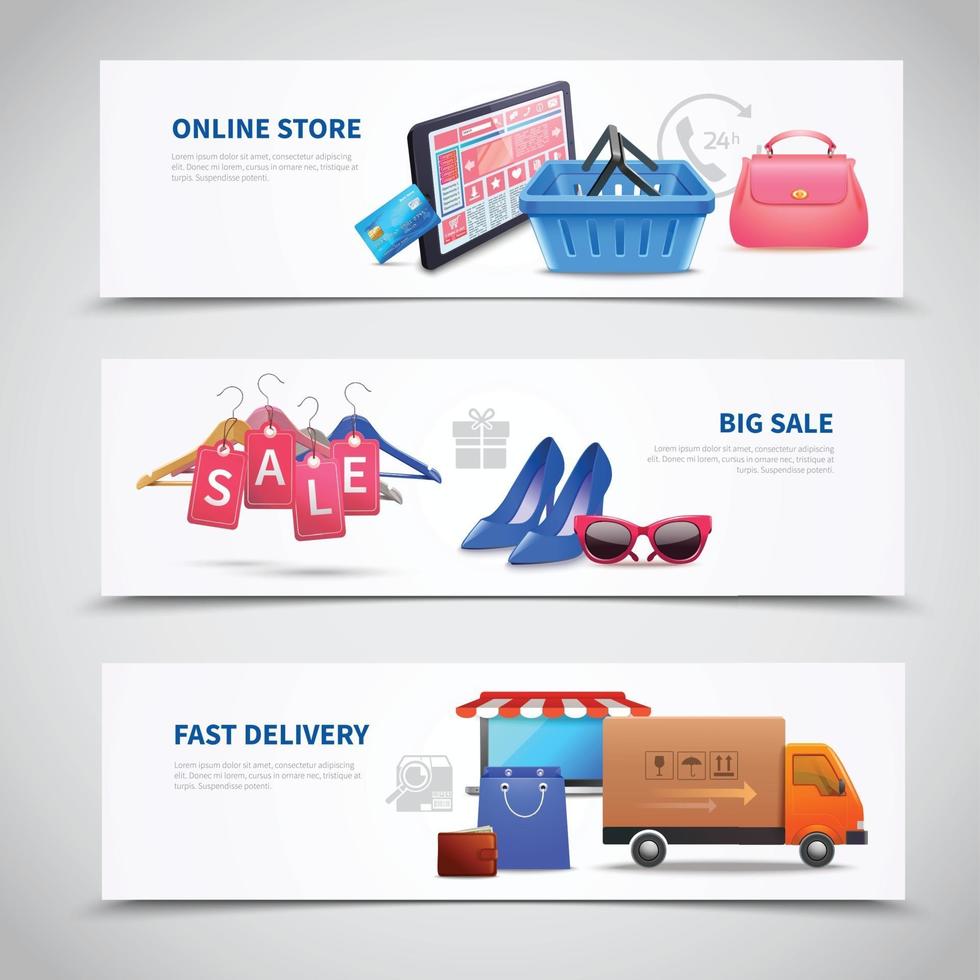Online shopping realistic vector