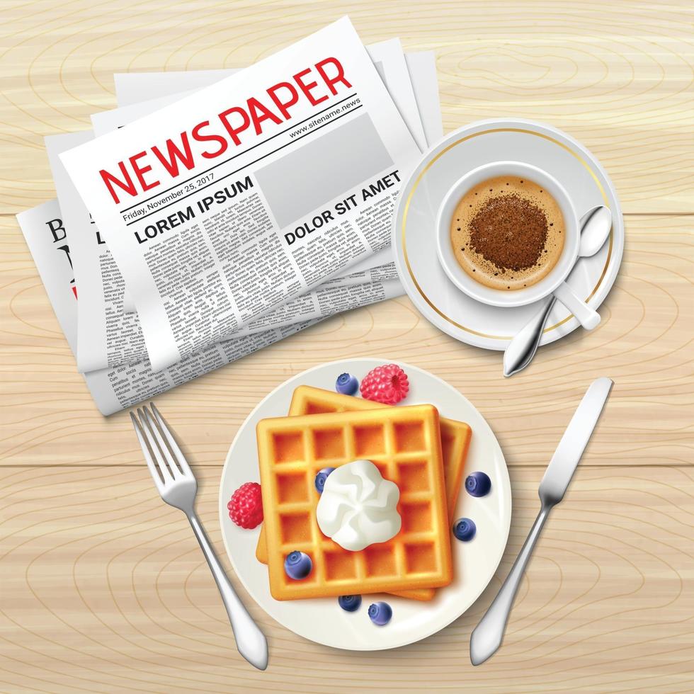 morning newspaper poster vector