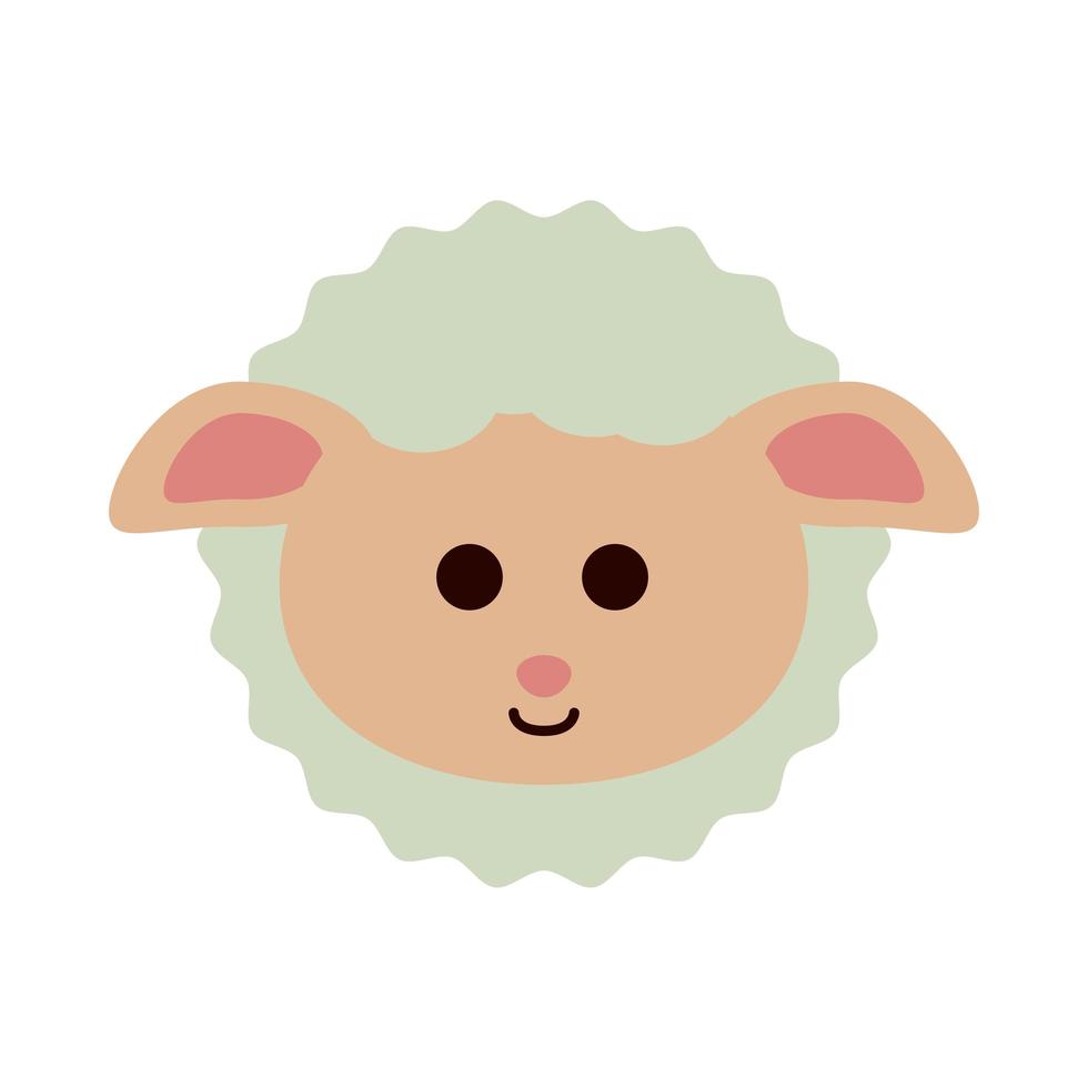 cute little sheep animal flat style icon vector