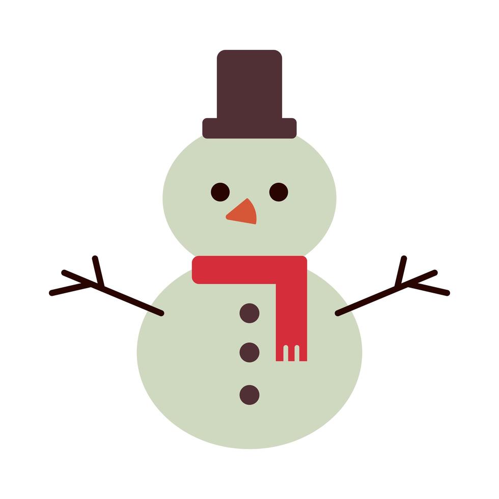 christmas snowman flat style icon vector