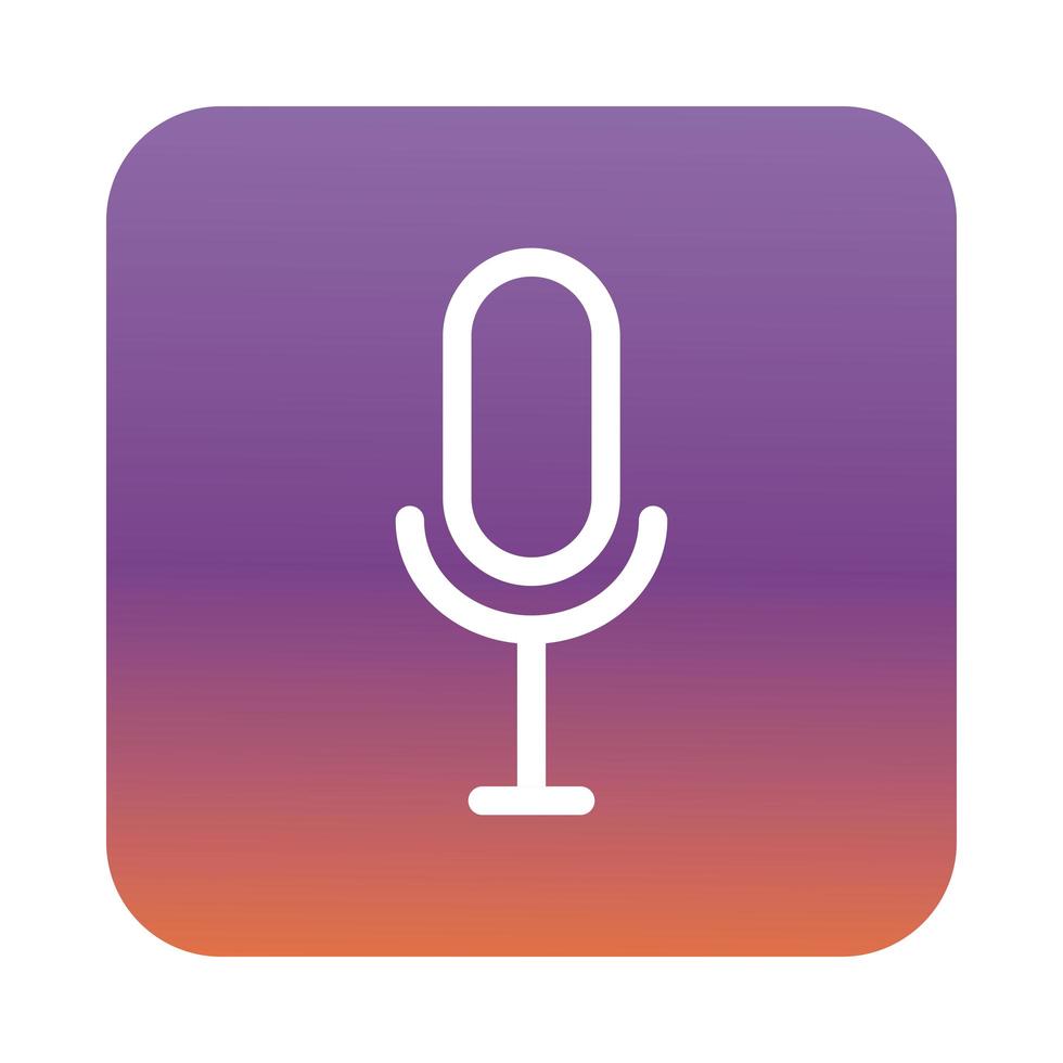 microphone sound block gradient style icon vector