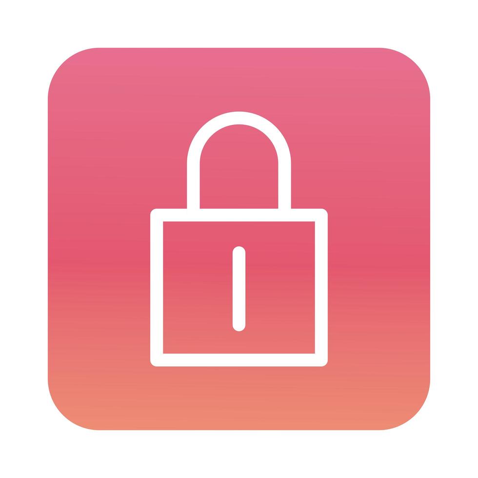 safe secure padlock block gradient style icon vector