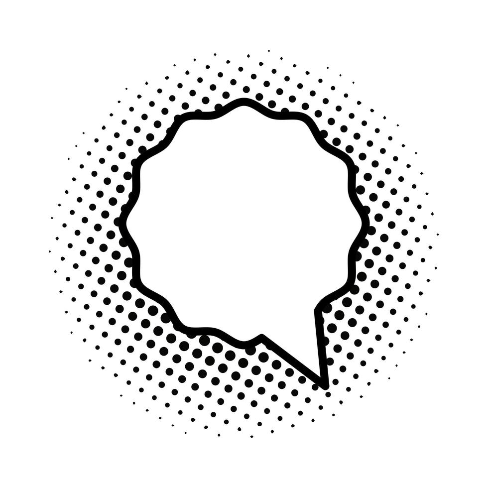 icono de burbuja de discurso monocromo y punteado vector