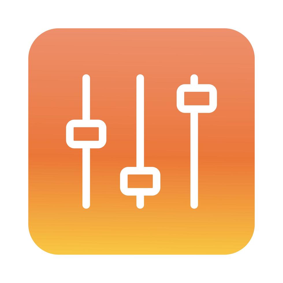 control panel interface block gradient style icon vector