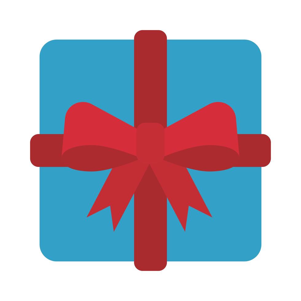 merry christmas gift flat style icon vector