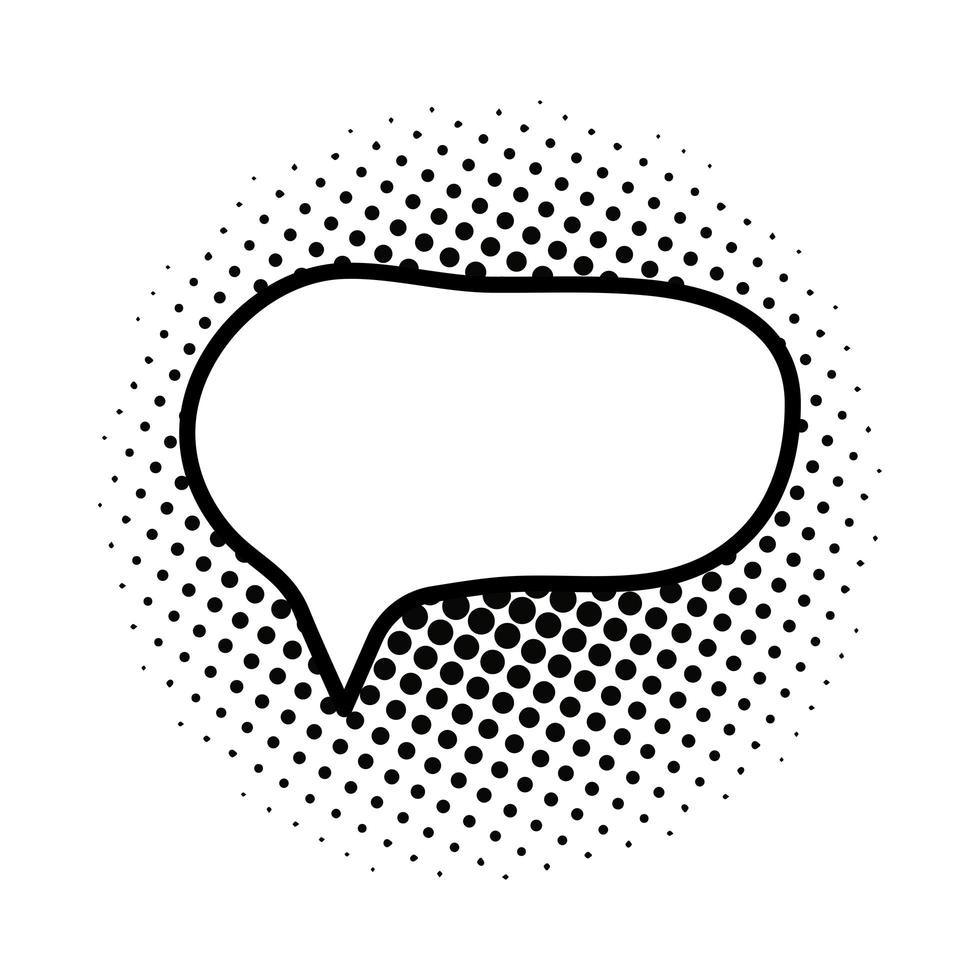 monochrome and dotted speech bubble icon vector