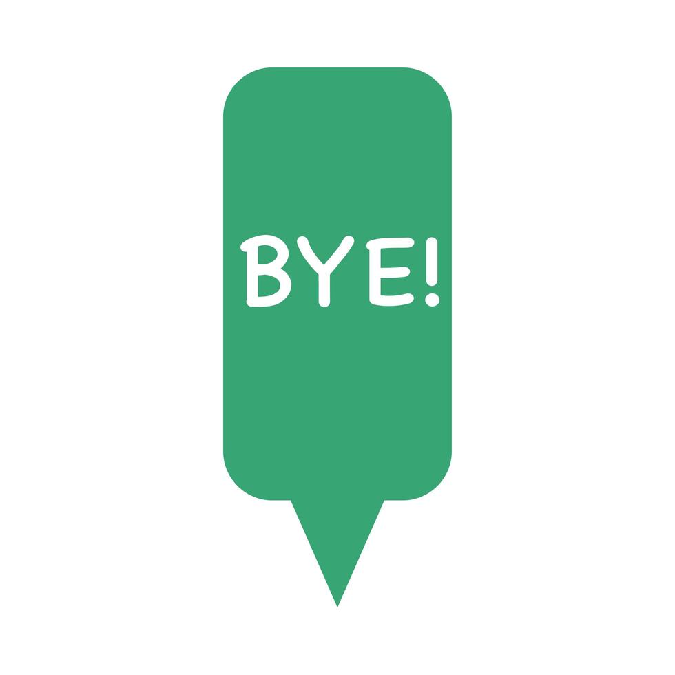 speech bubble with bye word vector