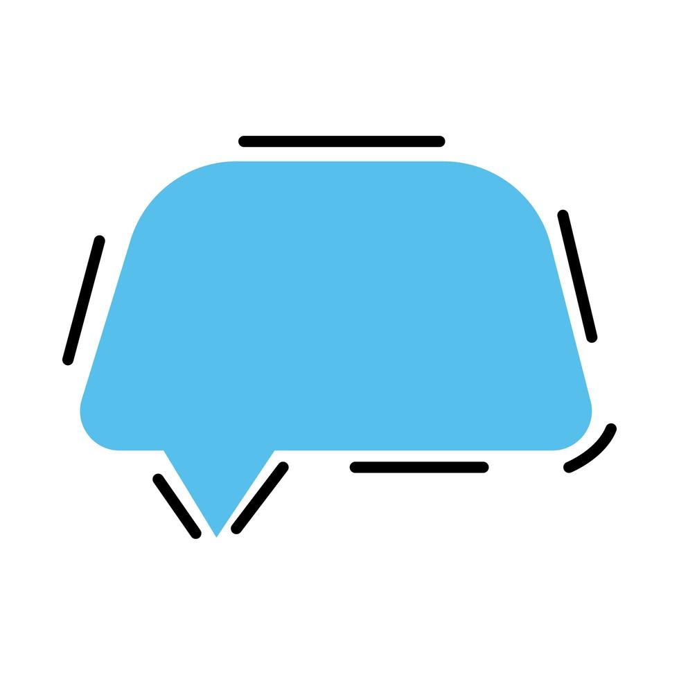 speech bubble color blue isolated icon vector