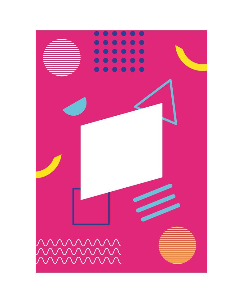 pink color memphis style background with figures geometric vector