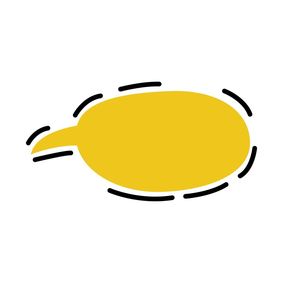 speech bubble color yellow isolated icon vector