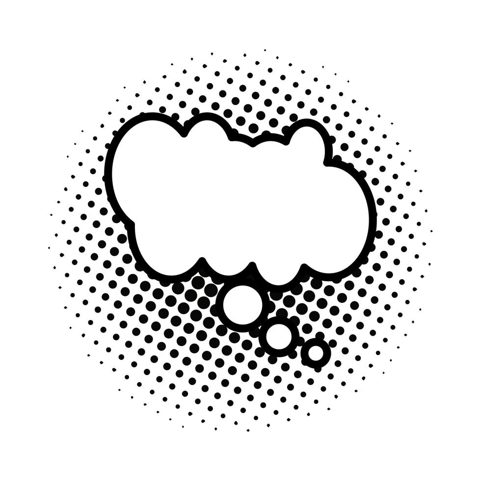 monochrome and dotted speech bubble icon vector