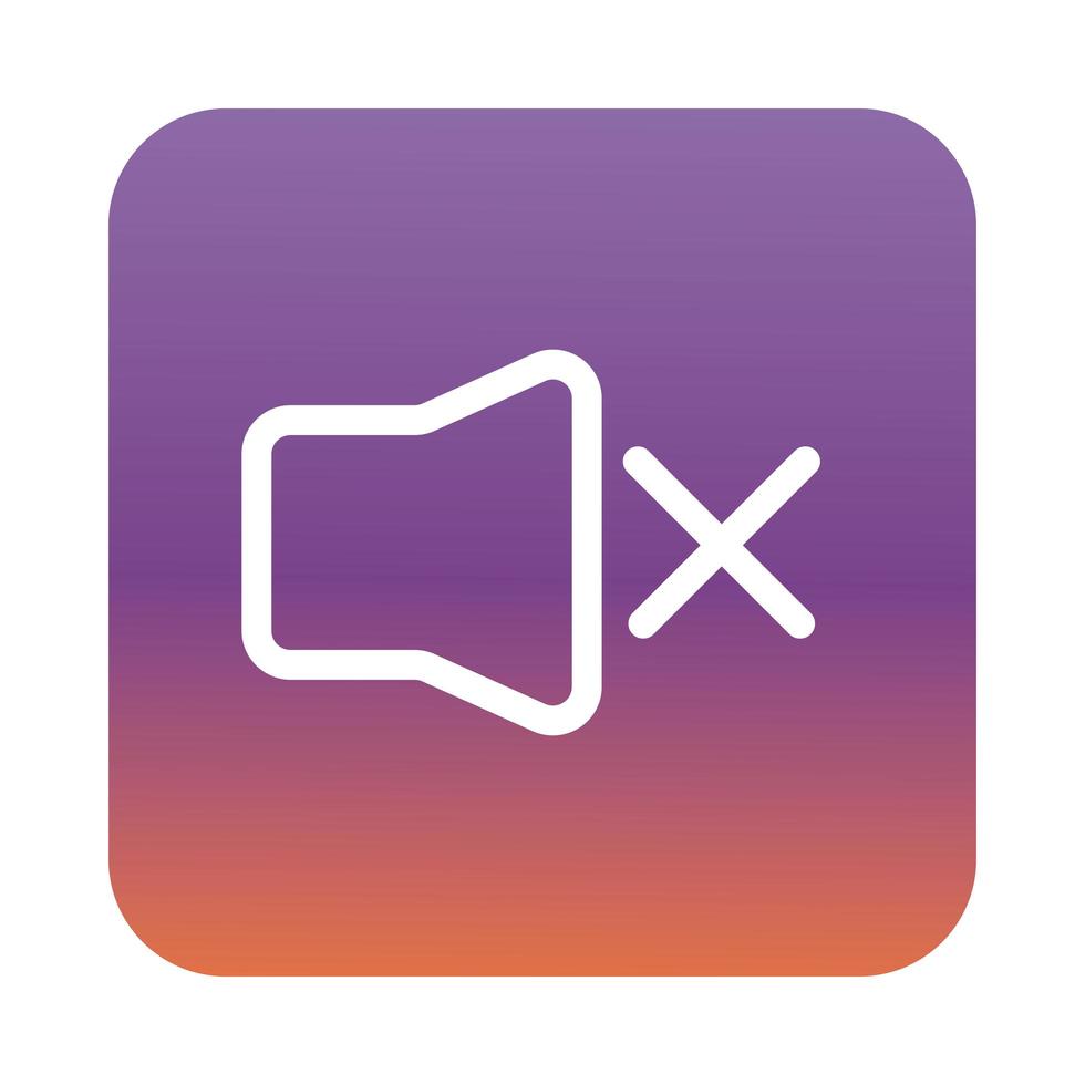 speaker off interface block gradient style icon vector