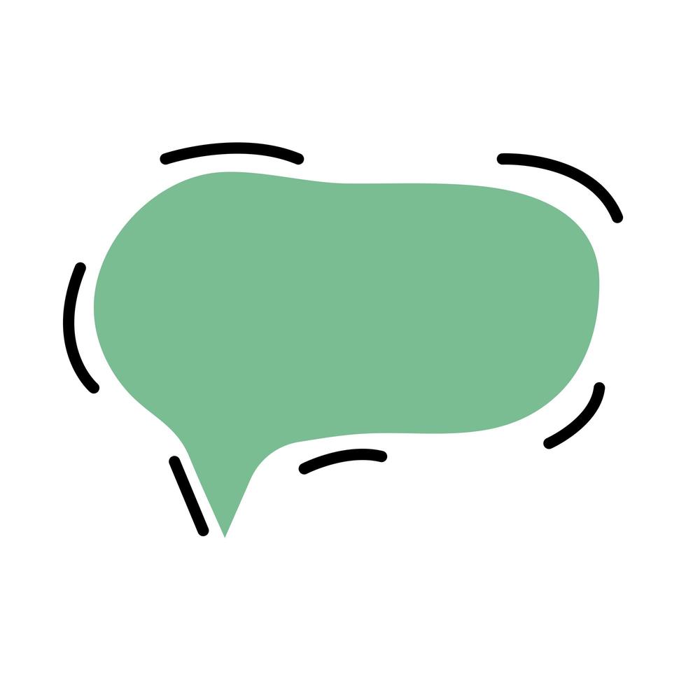 speech bubble green color isolated icon vector