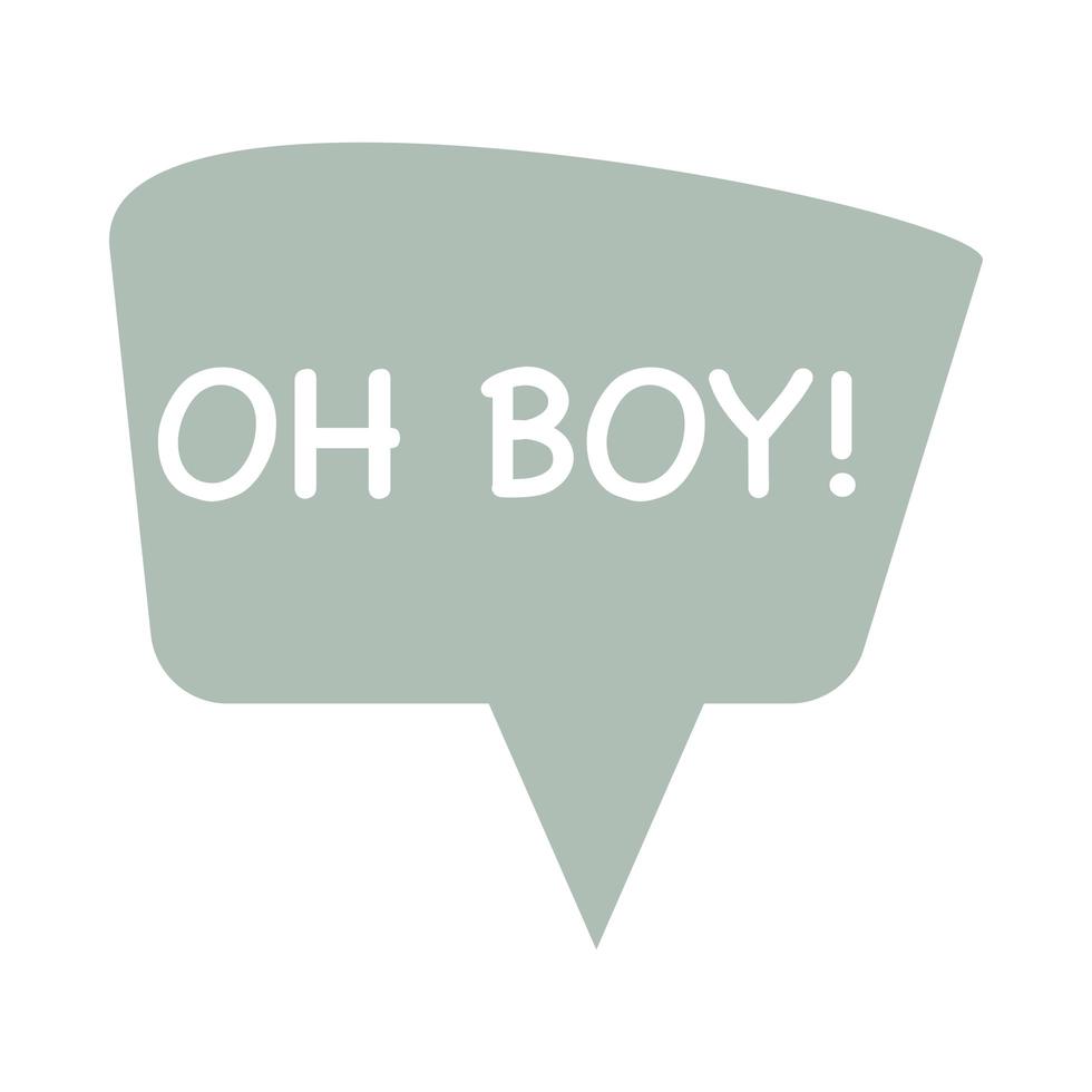 speech bubble with oh boy word vector