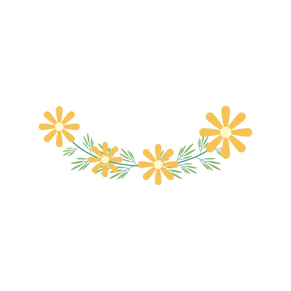 elemento plano de jardín de flores amarillas vector