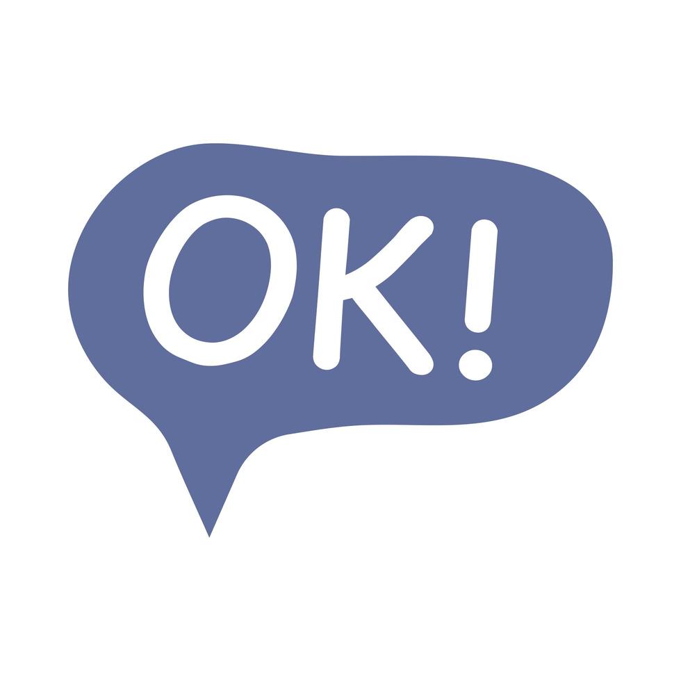 speech bubble with ok word vector