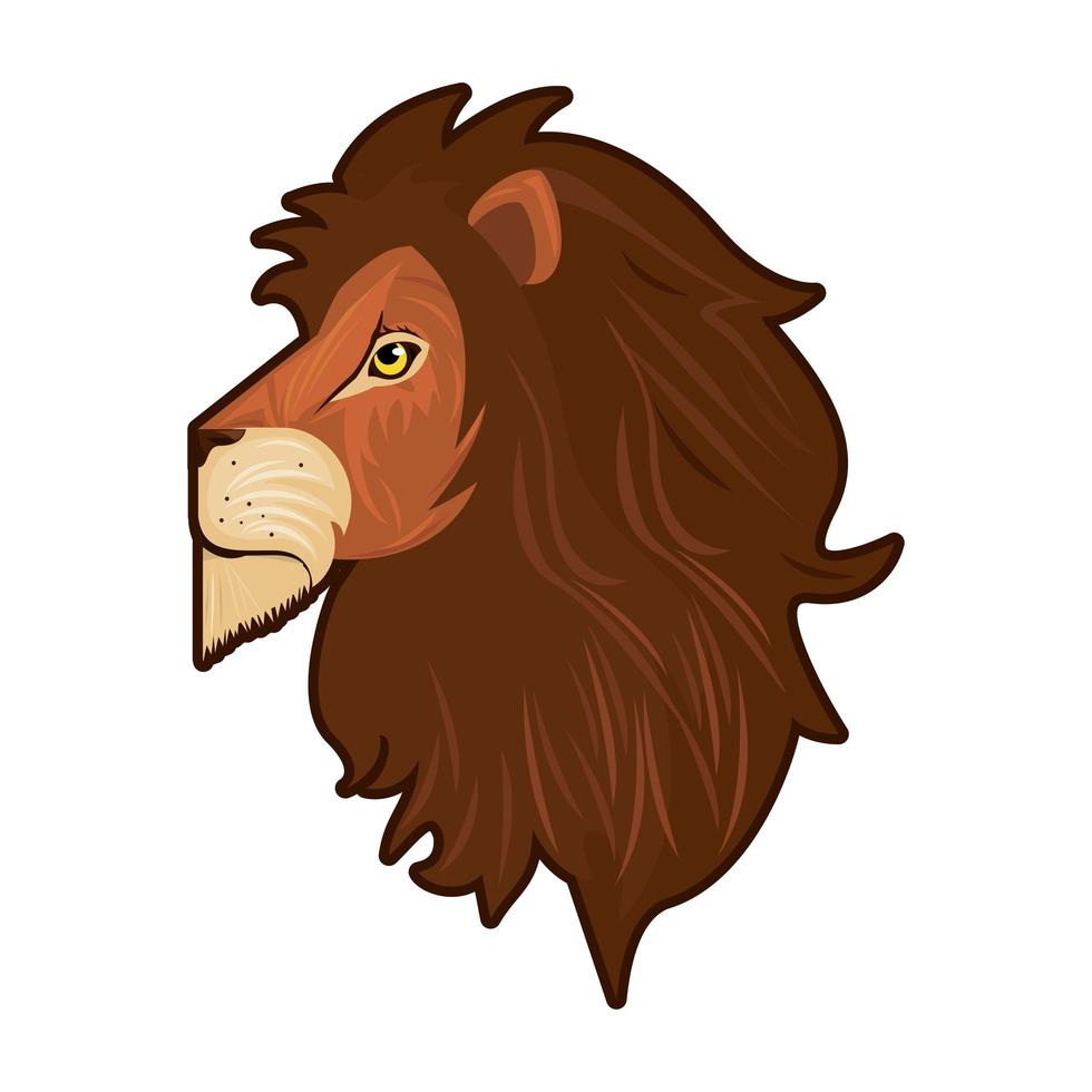 head of colorful lion vector