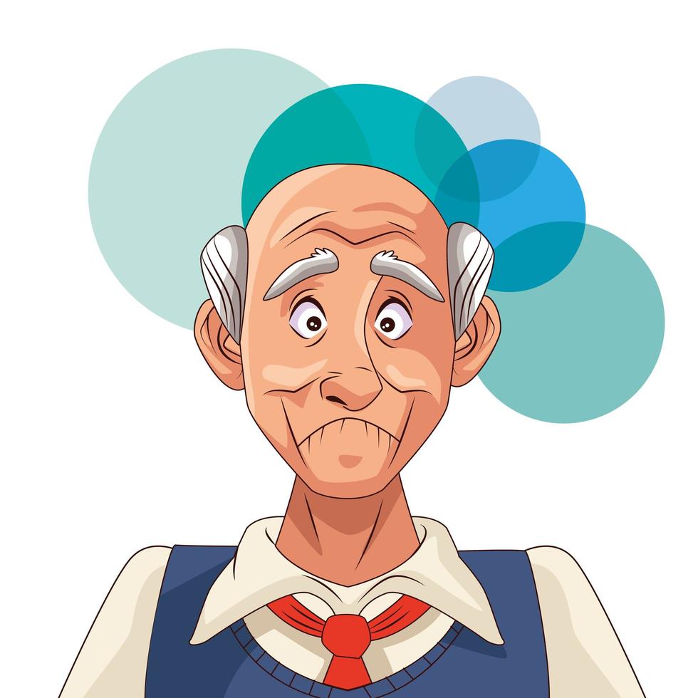 old man and Alzheimer's disease patient vector