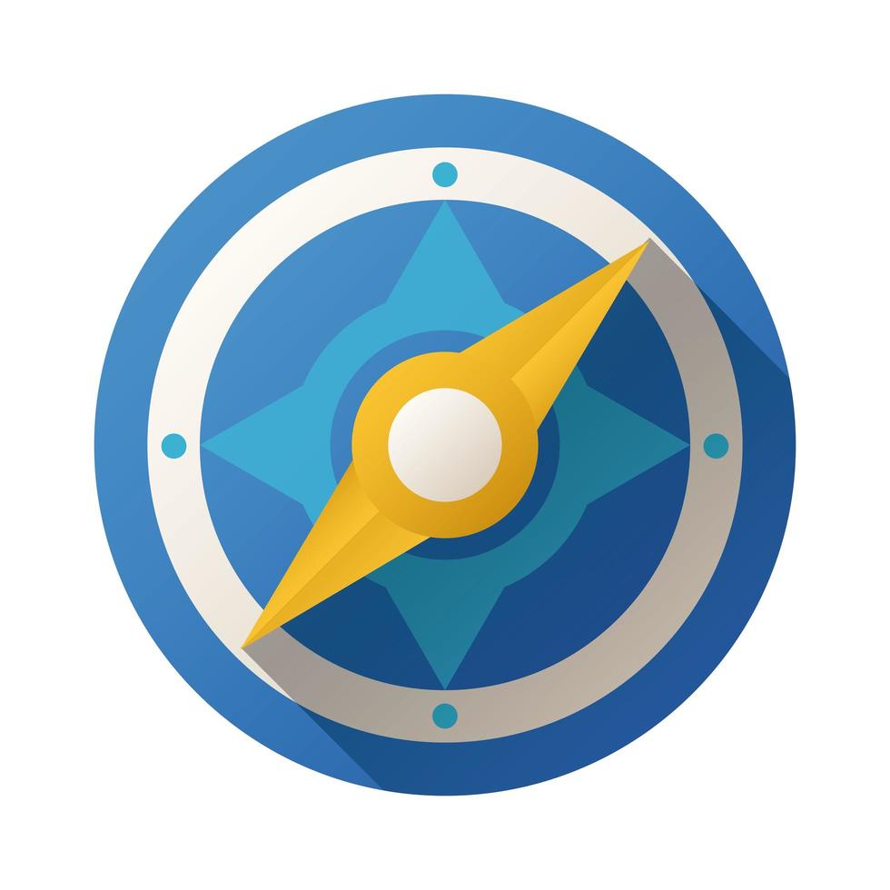 compass guide block style icon vector