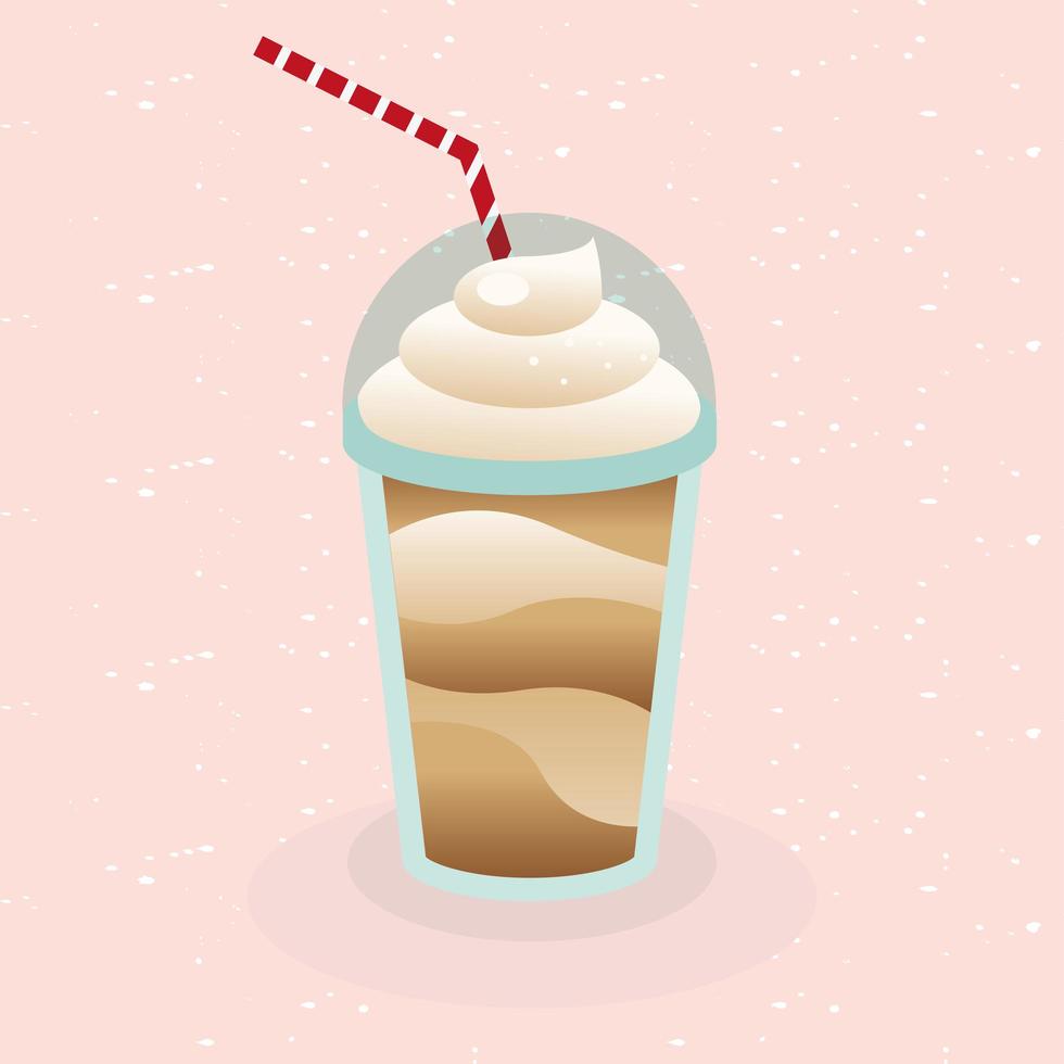 coffee beverage with cream vector design