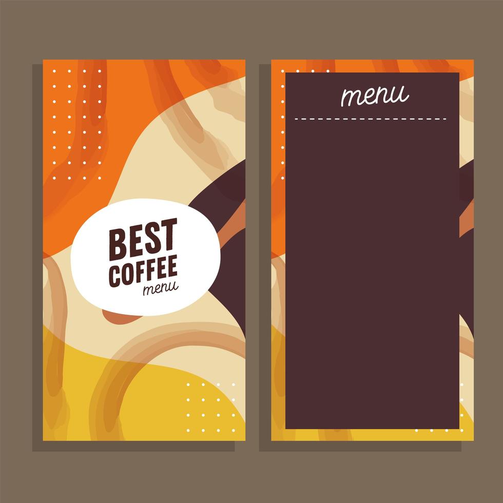 best coffee menu template card vector